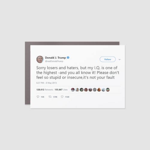 Trump Tweet on IQ Car Magnet