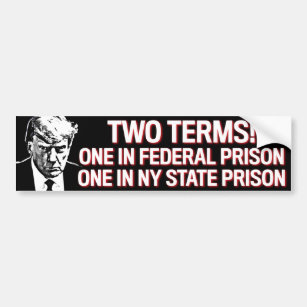 Trump Two Terms Prison Mugshot Anti-Trump 2024 Bumper Sticker