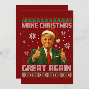 Trump Ugly Xmas Sweater Make Christmas Great Again Holiday Card