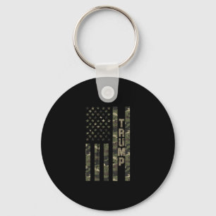 Trump United States Distressed Camo W Us Flag Keychain