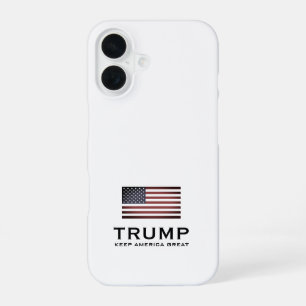 Trump US flag iPhone 16 Case. Keep America Great Case