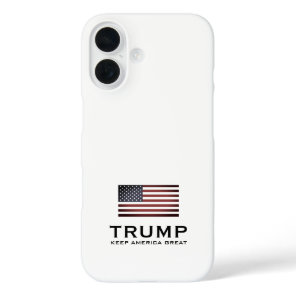 Trump US flag iPhone 16 Case. Keep America Great Case