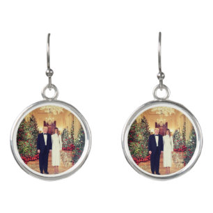 Trump US President White House Christmas  Earrings