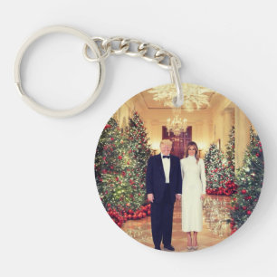 Trump US President White House Christmas  Keychain