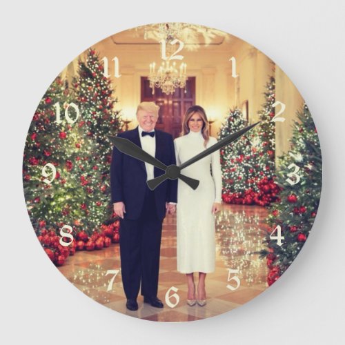 Trump US President White House Christmas Large Clo Large Clock