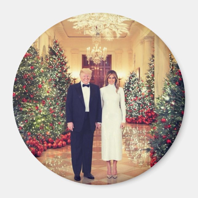 Trump US President White House Christmas  Magnet (Front)