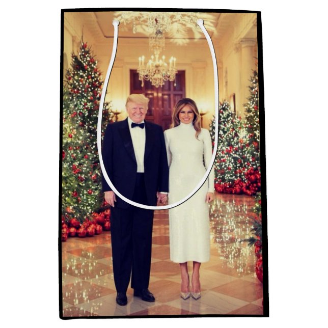 Trump US President White House Christmas  Medium Gift Bag (Front)