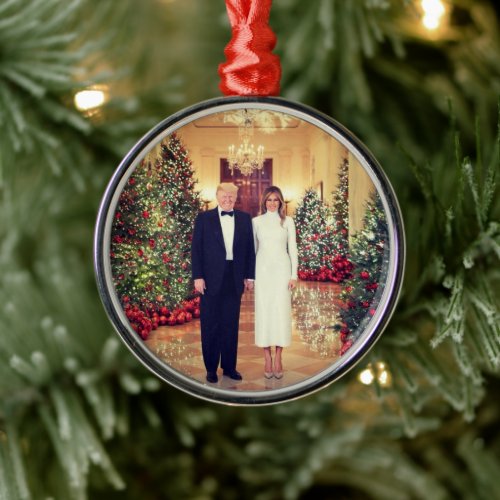 Trump US President White House Christmas  Metal Ornament
