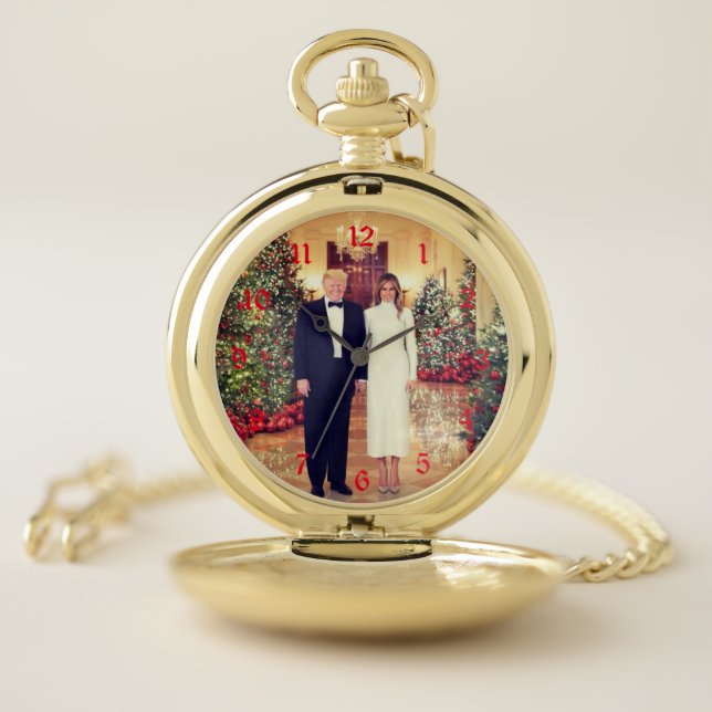 Trump US President White House Christmas Pocket Watch (Inside)