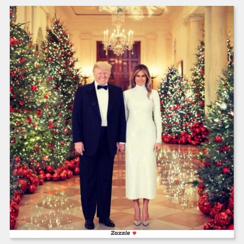 Trump US President White House Christmas  Sticker