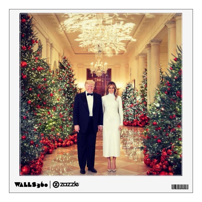 Trump US President White House Christmas Wall Decal (Front)