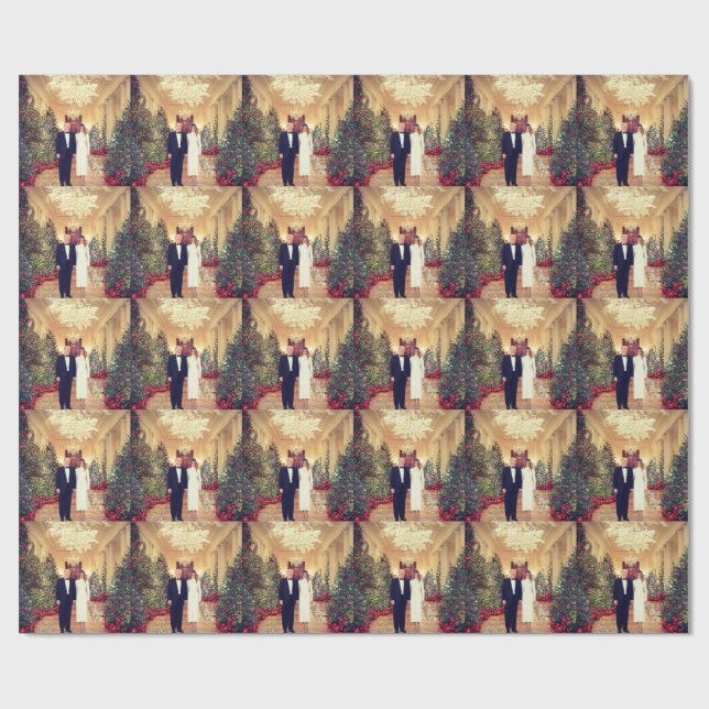 Trump US President White House Christmas Wrapping Paper (Flat)