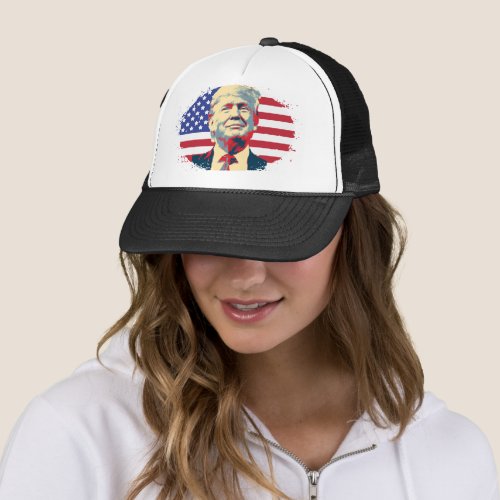 Trump USA Flag Keep America Great Trump 2020 Trucker Hat