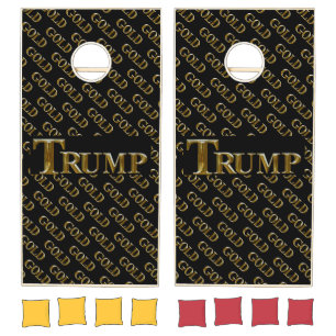 TRUMP USA GOLD CORNHOLE SET