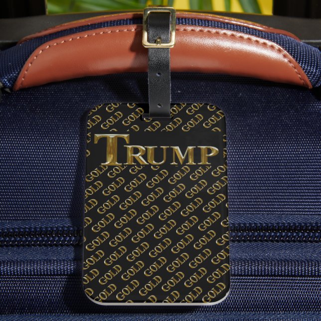 TRUMP USA  GOLD  LUGGAGE TAG (Front Insitu 2)