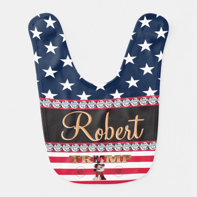 Trump USA Gold Presidential Baby Bib (Front)