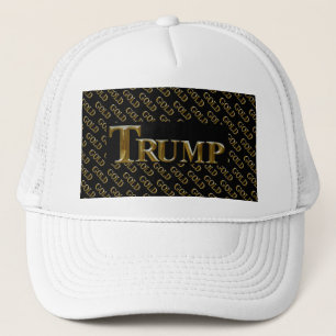 TRUMP USA  GOLD  TRUCKER HAT