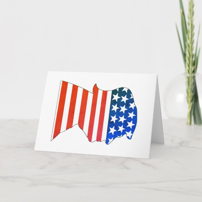 Trump USA red white and blue Thank You Card (Front)
