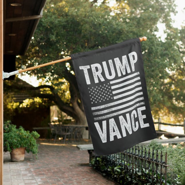 Trump Vance 2024 American Election Patriotic  House Flag (In SItu)