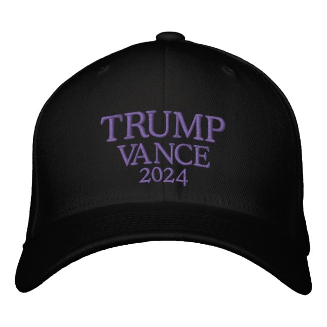 Trump Vance 2024 Black Embroidered Baseball Cap (Front)