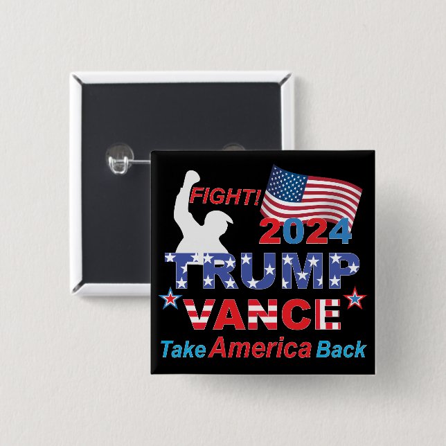 TRUMP VANCE 2024 BUTTON (Front & Back)