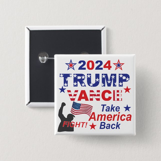 TRUMP VANCE 2024 BUTTON (Front & Back)