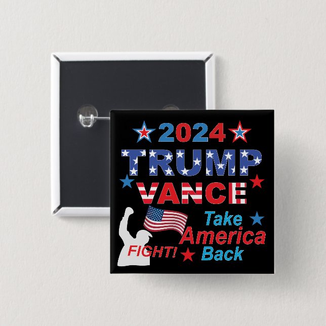 TRUMP VANCE 2024 BUTTON (Front & Back)