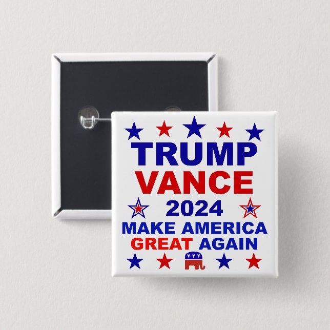 Trump Vance 2024 Button (Front & Back)