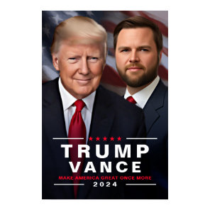 Trump Vance 2024 Campaign Collectible   Poster
