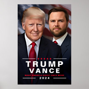 Trump Vance 2024 Campaign Collectible   Poster