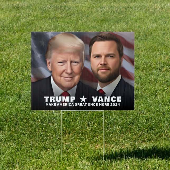 Trump Vance 2024 Campaign Yard  Sign (Insitu)
