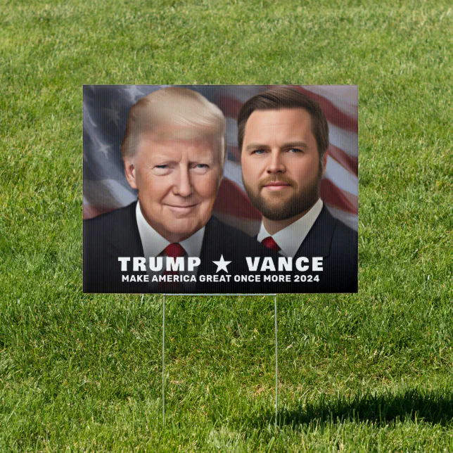 Trump Vance 2024 Campaign Yard Sign Zazzle