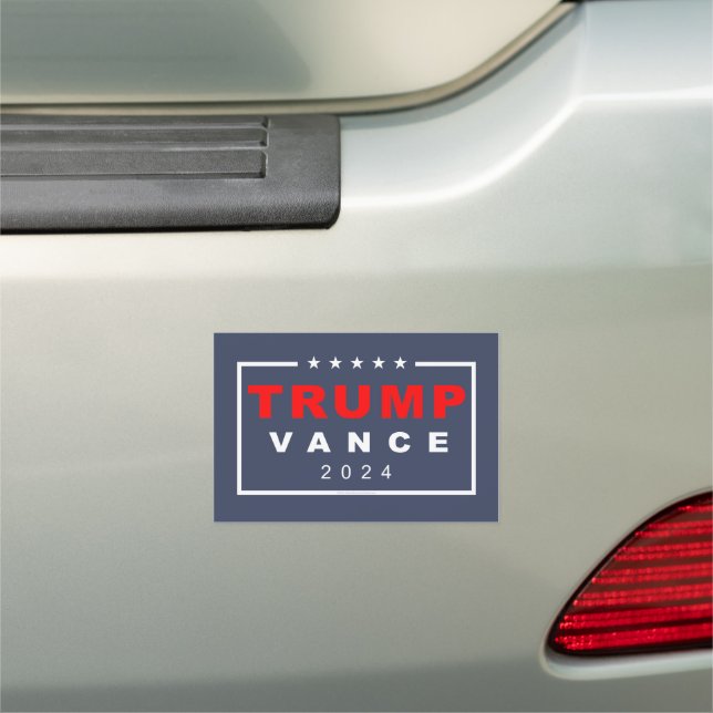 Trump Vance 2024 Classic Rectangle Logo Car Magnet (In Situ)