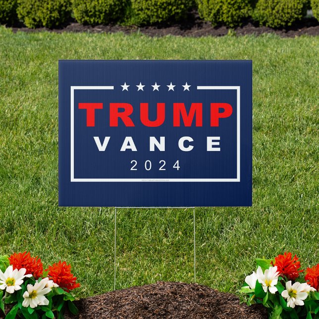 Trump Vance 2024 Classic Rectangle Logo Sign (trump vance 2024 yard sign)