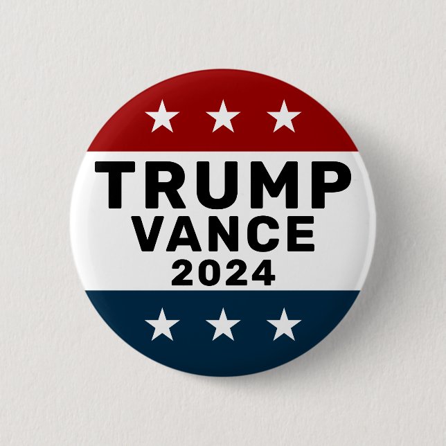 Trump Vance 2024 Classic Star Pinback Button (Front)