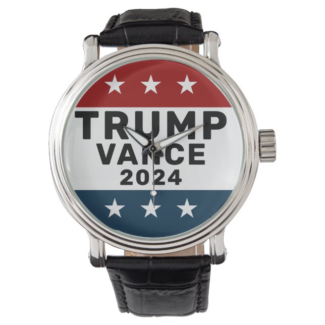Trump Vance 2024 Classic Star Pinback Watch (Front)