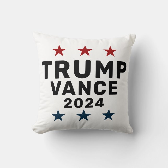 Trump Vance 2024 Classic Star Throw Pillow (Front)