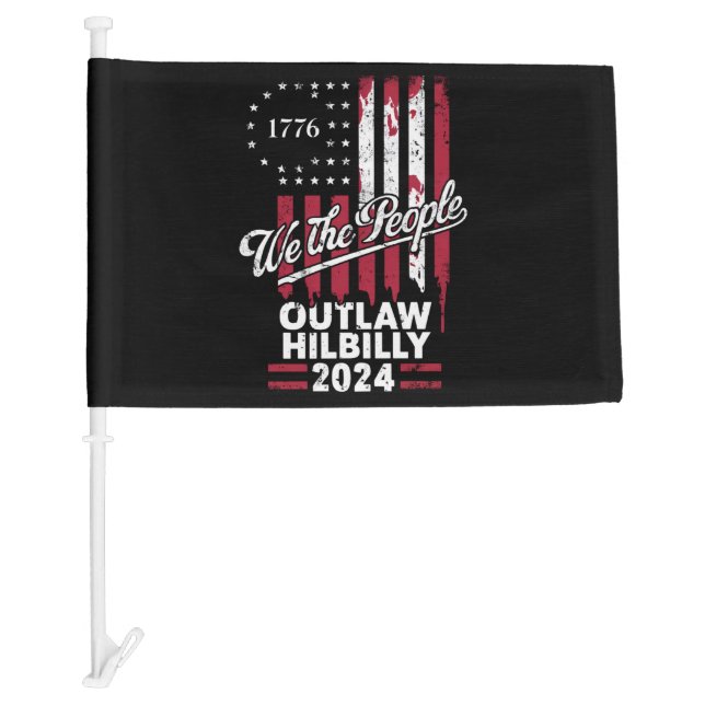 Trump Vance 2024 Donald Trump Outlaw Hillbilly  Car Flag (Front)