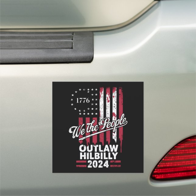 Trump Vance 2024 Donald Trump Outlaw Hillbilly  Car Magnet (In Situ)