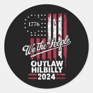 Trump Vance 2024 Donald Trump Outlaw Hillbilly Classic Round Sticker