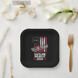 Trump Vance 2024 Donald Trump Outlaw Hillbilly Paper Plates