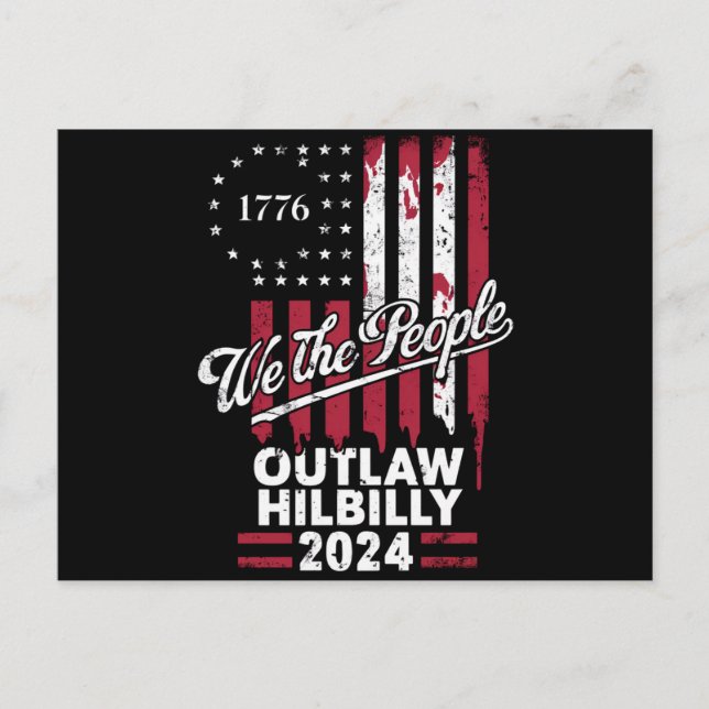 Trump Vance 2024 Donald Trump Outlaw Hillbilly  Postcard (Front)