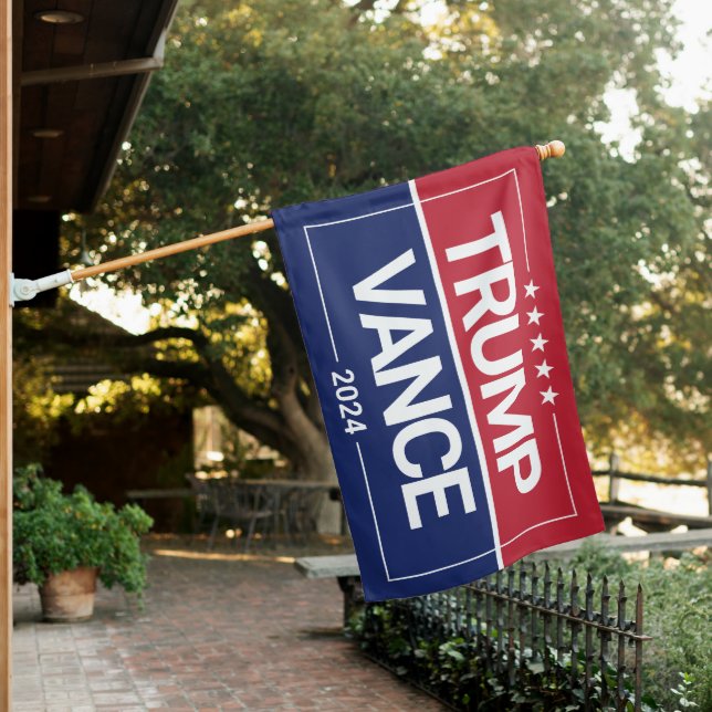 Trump Vance 2024 Election Republican House Flag (In SItu)