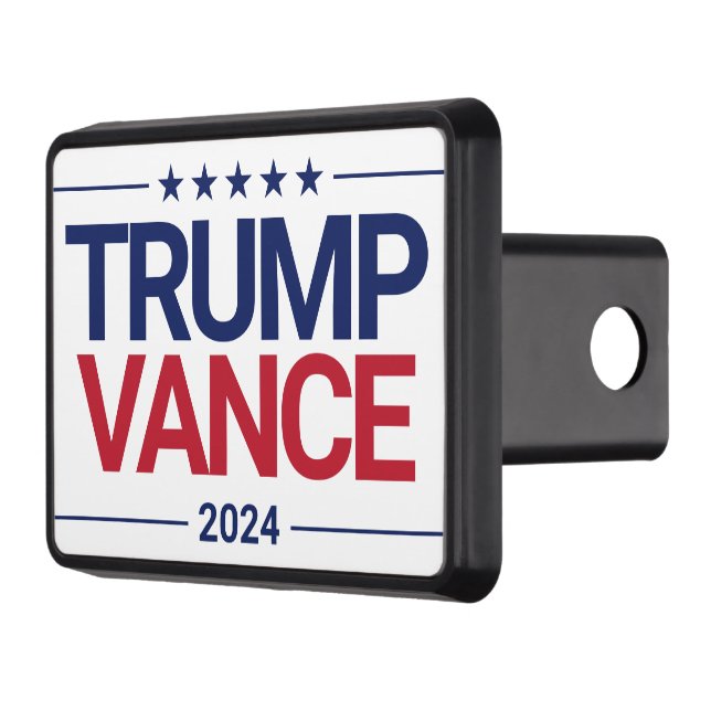 Trump Vance 2024 Election Vote Republican White Hitch Cover (Left)