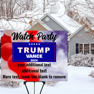 Trump-Vance 2024 Election Watch Party 18x24 Sign