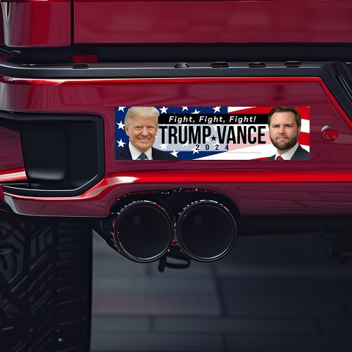 Trump Vance 2024 Fight Fight Fight Quote Photo Bumper Sticker