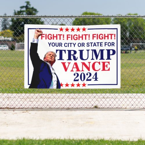 Trump Vance 2024 FIGHT Personalized Election Banner