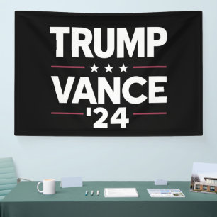 Trump Vance 2024 For President VP USA Election Banner