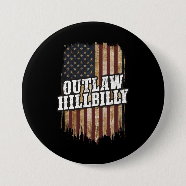 Trump Vance 2024 J.D. Vance Outlaw Hillbilly  Button (Front)