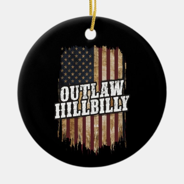 Trump Vance 2024 J.D. Vance Outlaw Hillbilly  Ceramic Ornament (Front)